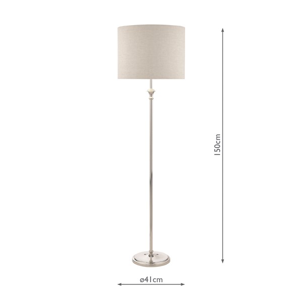(image for) Laura Ashley Highgrove Floor Lamp Polished Nickel With Shade
